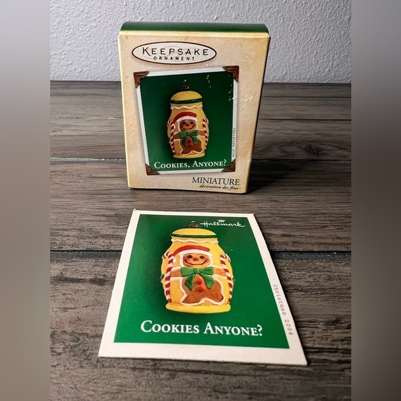 Hallmark Other - Hallmark NEW 2004 "Cookies Anyone" Cookie Jar Miniature Christmas Ornament